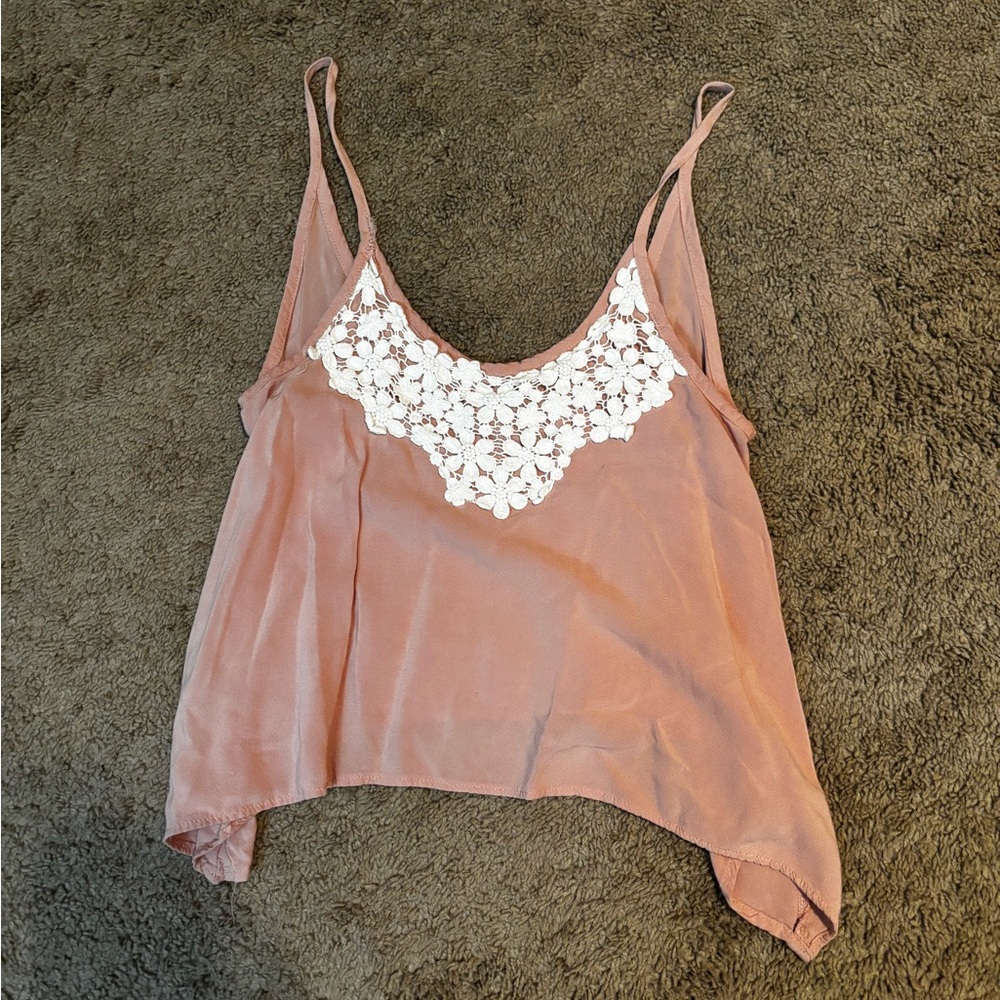 Full Tilt Lace-Trimmed Camisole in Blush